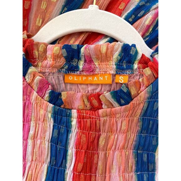 Oliphant Smocked Sleeveless Smocked Ruffle Neck Maxi Dress Tuckernuck Small - Picture 5 of 6